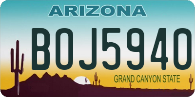 AZ license plate BOJ5940