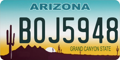 AZ license plate BOJ5948