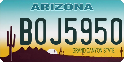 AZ license plate BOJ5950