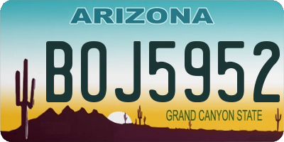 AZ license plate BOJ5952