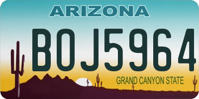 AZ license plate BOJ5964