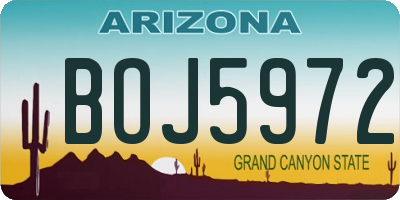 AZ license plate BOJ5972