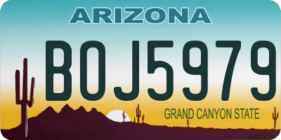 AZ license plate BOJ5979