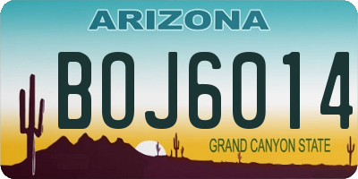 AZ license plate BOJ6014