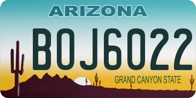 AZ license plate BOJ6022