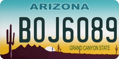 AZ license plate BOJ6089
