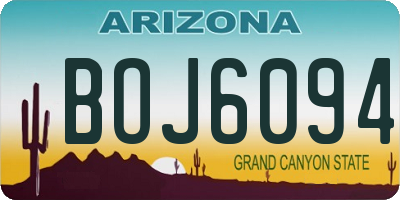 AZ license plate BOJ6094