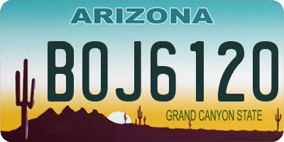 AZ license plate BOJ6120