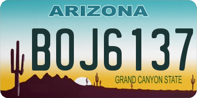 AZ license plate BOJ6137