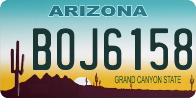 AZ license plate BOJ6158