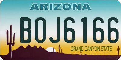AZ license plate BOJ6166