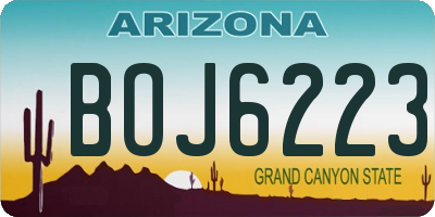 AZ license plate BOJ6223