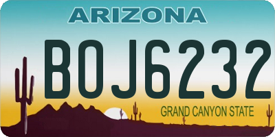 AZ license plate BOJ6232