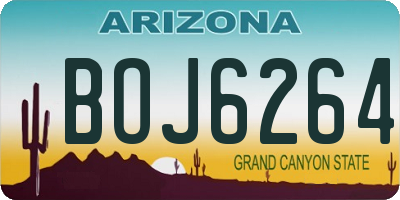 AZ license plate BOJ6264