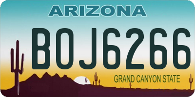 AZ license plate BOJ6266