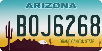 AZ license plate BOJ6268