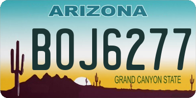 AZ license plate BOJ6277