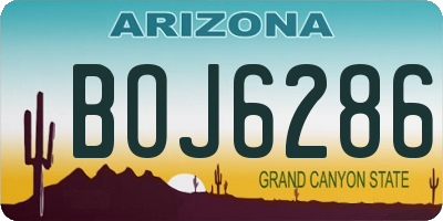 AZ license plate BOJ6286
