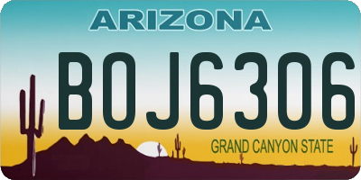 AZ license plate BOJ6306