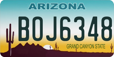 AZ license plate BOJ6348