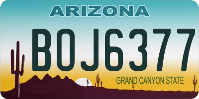 AZ license plate BOJ6377