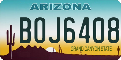 AZ license plate BOJ6408