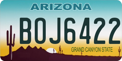 AZ license plate BOJ6422