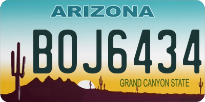 AZ license plate BOJ6434