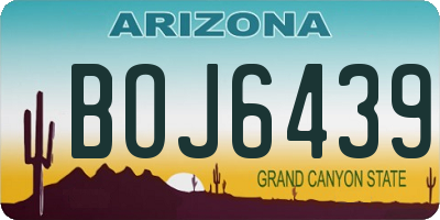 AZ license plate BOJ6439
