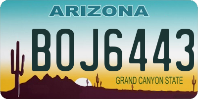 AZ license plate BOJ6443