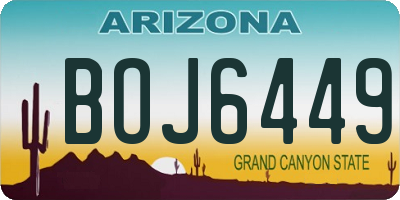 AZ license plate BOJ6449