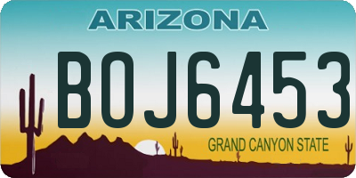 AZ license plate BOJ6453
