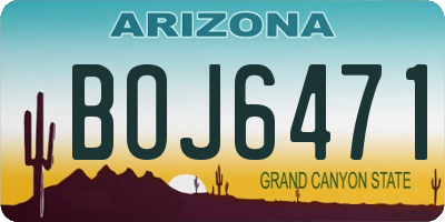 AZ license plate BOJ6471