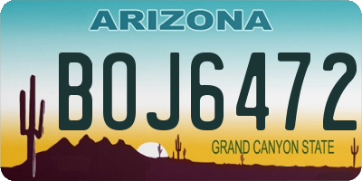 AZ license plate BOJ6472
