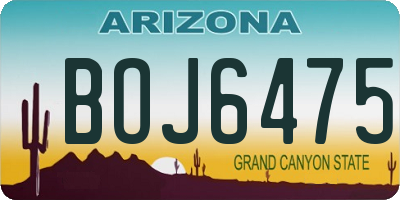 AZ license plate BOJ6475