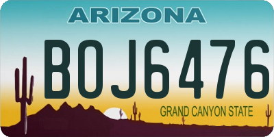 AZ license plate BOJ6476