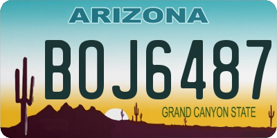 AZ license plate BOJ6487