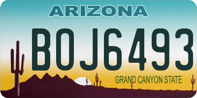 AZ license plate BOJ6493