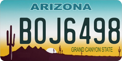 AZ license plate BOJ6498