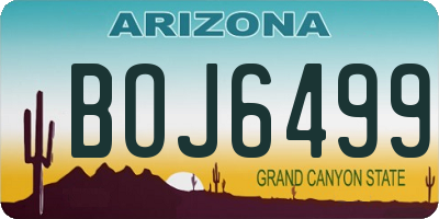 AZ license plate BOJ6499