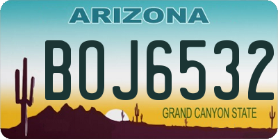 AZ license plate BOJ6532