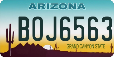 AZ license plate BOJ6563