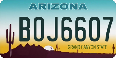 AZ license plate BOJ6607