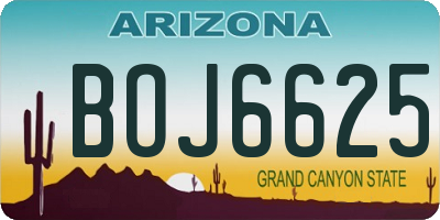 AZ license plate BOJ6625