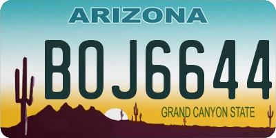 AZ license plate BOJ6644