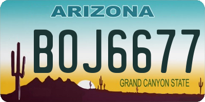 AZ license plate BOJ6677