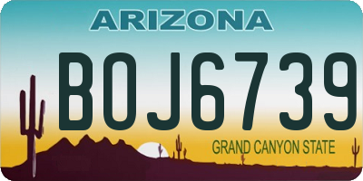 AZ license plate BOJ6739