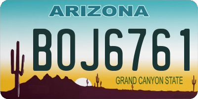 AZ license plate BOJ6761