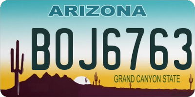AZ license plate BOJ6763
