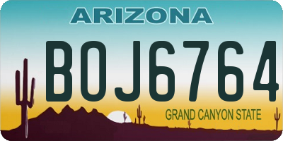 AZ license plate BOJ6764